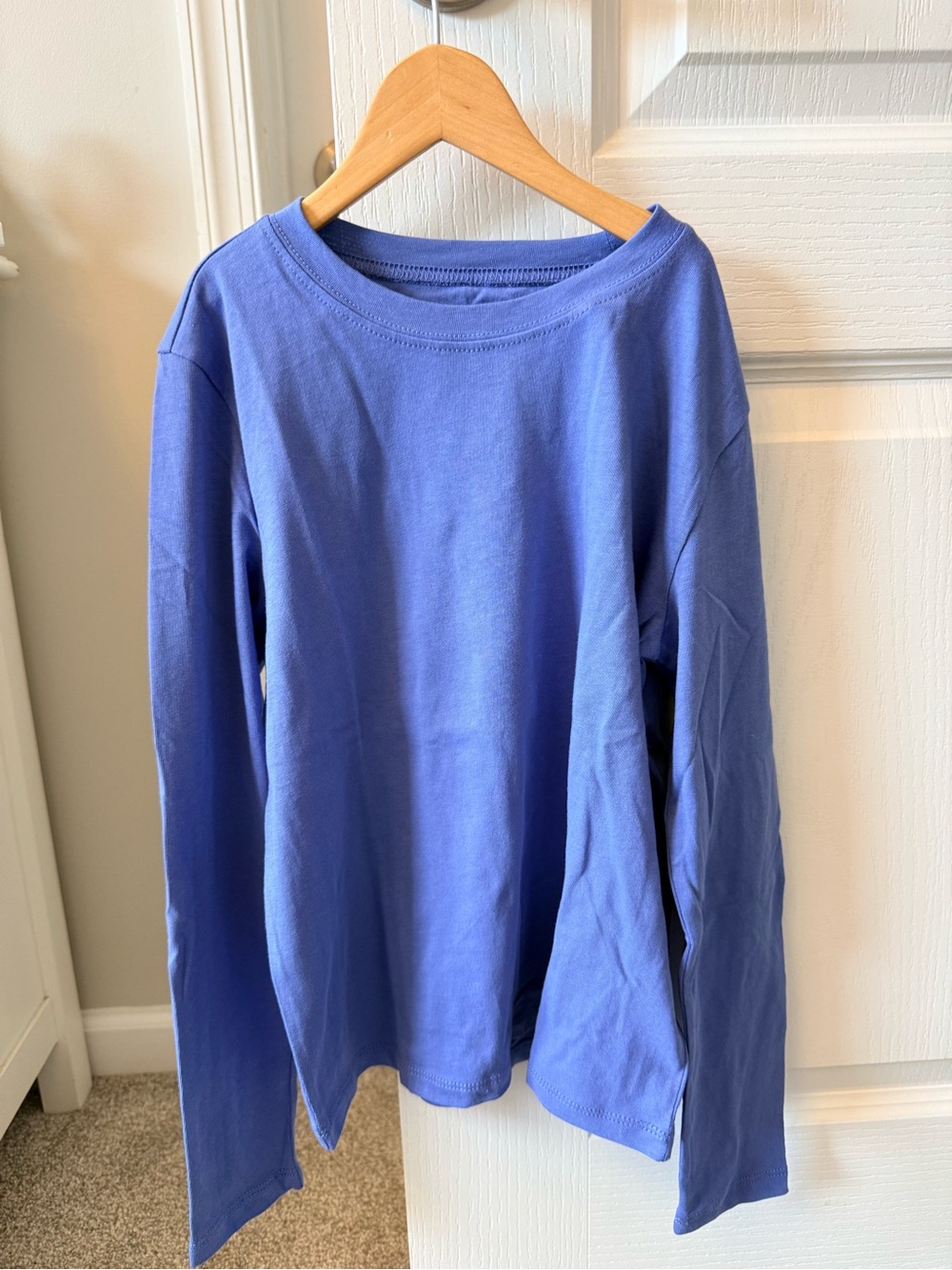 Crewcuts Long-Sleeve Crewneck Top - Periwinkle Blue